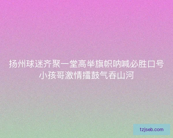 扬州球迷齐聚一堂高举旗帜呐喊必胜口号小孩哥激情擂鼓气吞山河